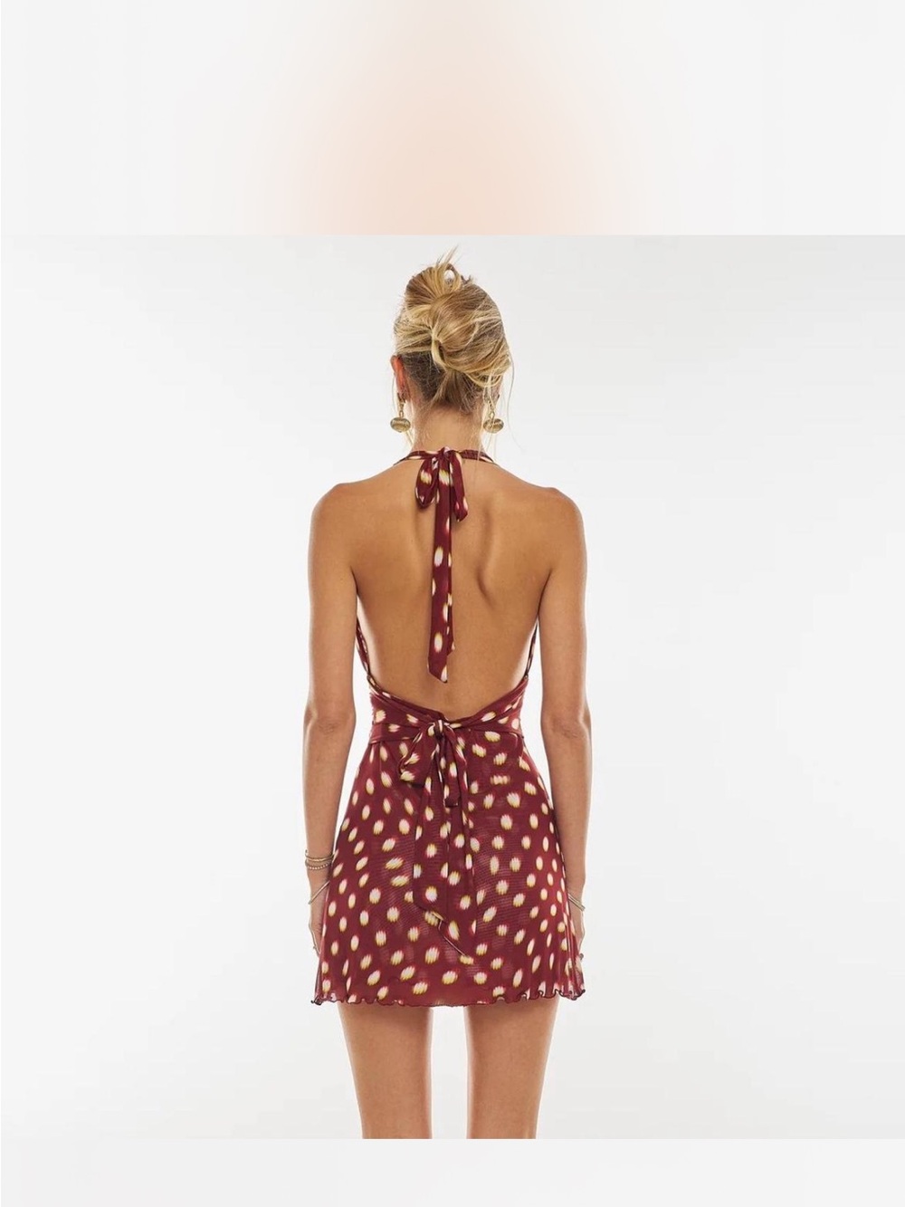 Resa Clint Backless Mini Dress - Wine